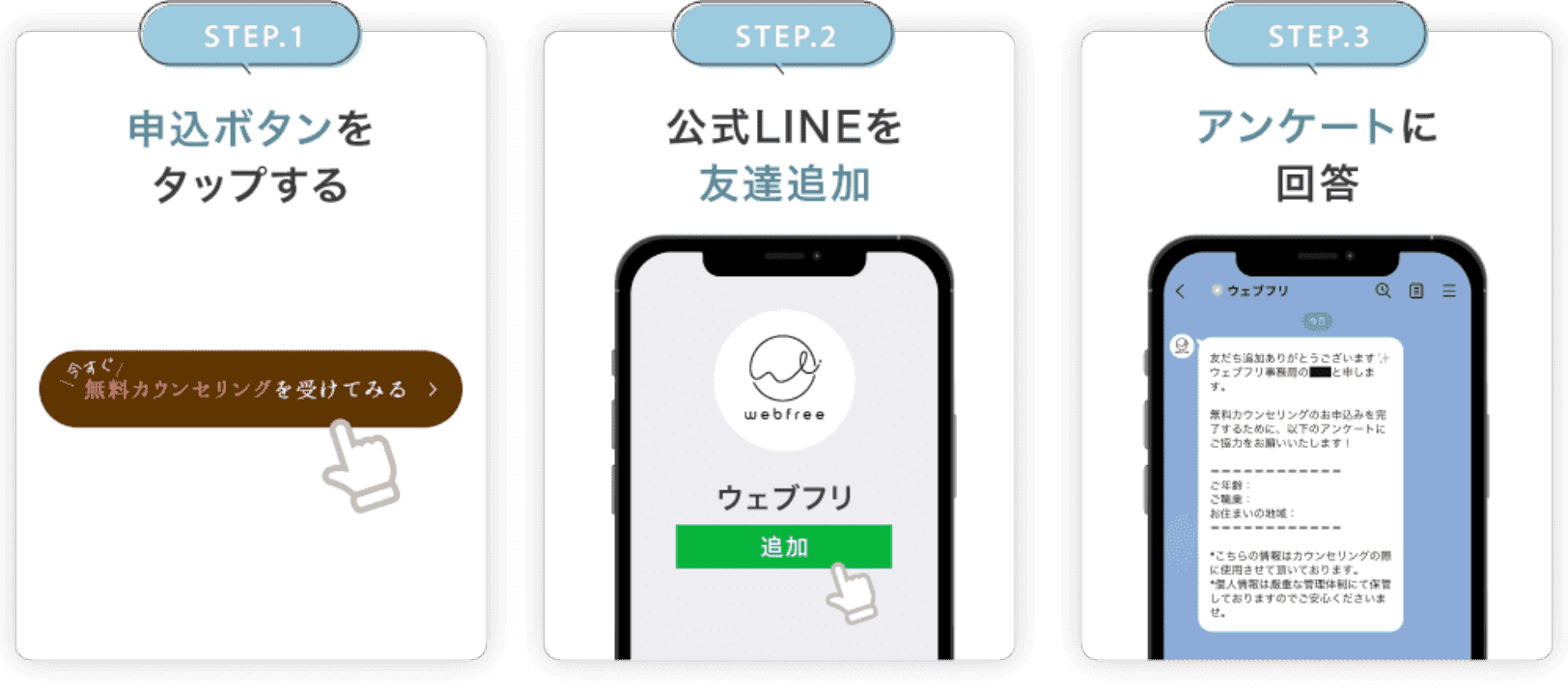 LINEでの申し込み操作方法の説明